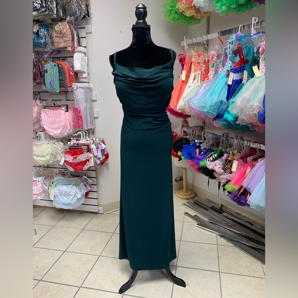 Size 18 Dark Forest Green Cowl Neck Prom Homecoming Bridesmaid Formal Dress Nwt